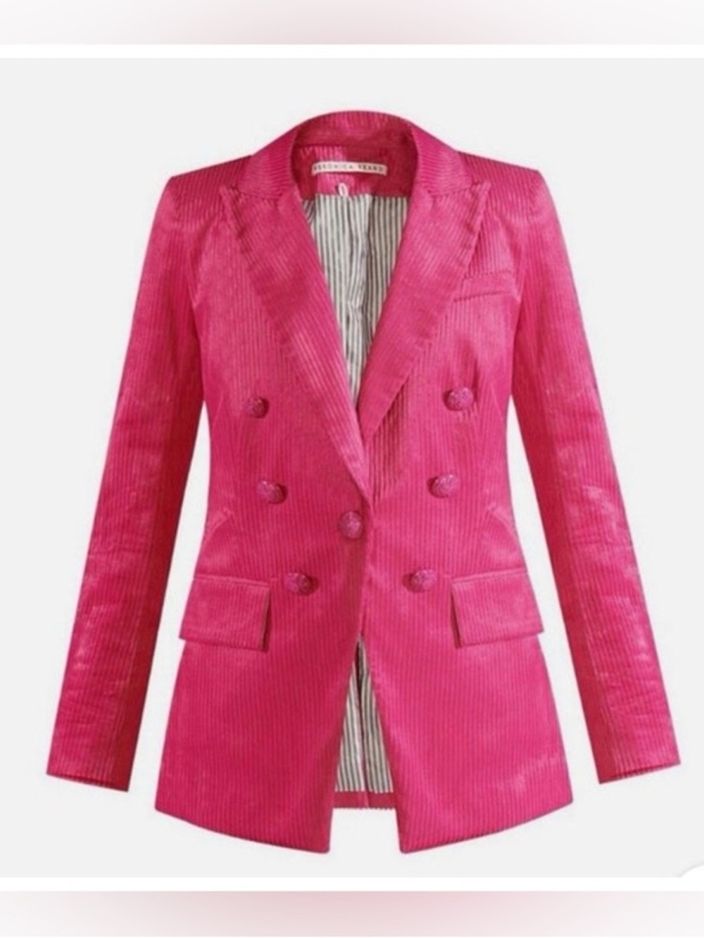 $798 Veronica Beard Gaya Corduroy Miller Hot Pink Fuschia Dickey Jacket 6